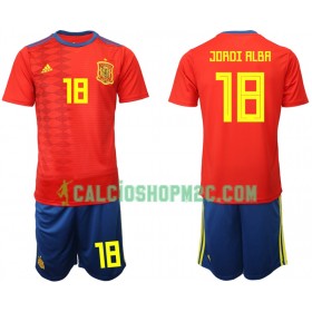 Spagna JORDI ALBA 18 Bambino Maglia Prima 2019 Manica Corta (+ Pantaloncini)